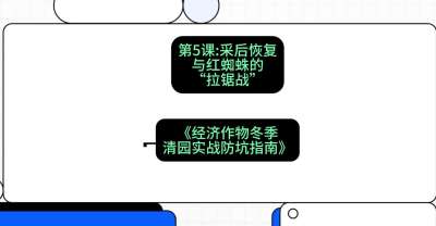 第5节：【柑橘清园】采后恢复与红蜘蛛的&ldquo;拉锯战&rdquo;，课程：《经济作物冬季清园&middot;实战防坑指南》#识农AI